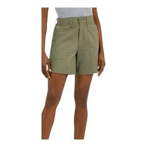 Lee Women's Comfort Waistband Mercantile Green Utility Shorts High Rise Size 6